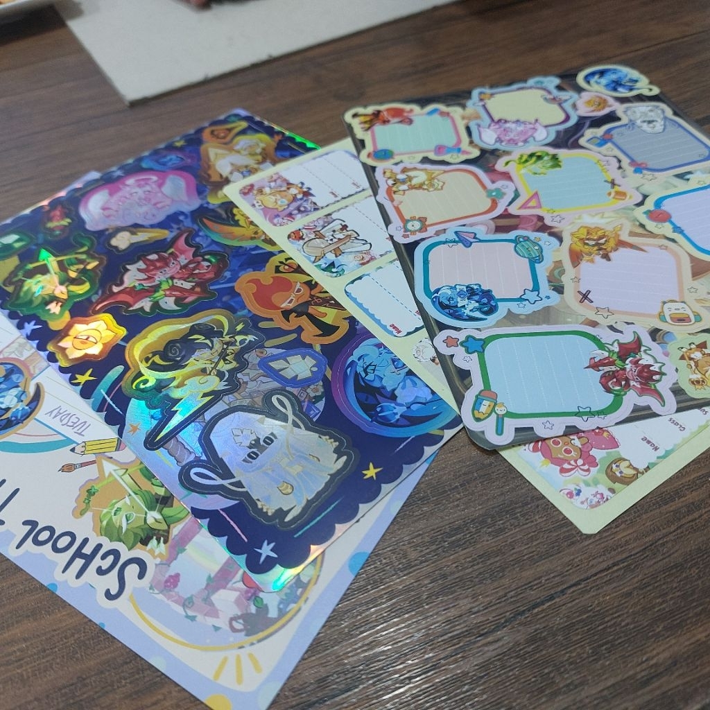 

label mata pelajaran subject label hologram sticker stiker hologram school time table school schedule jadwal pelajaran Cookie run kingdom set of 4 CRK