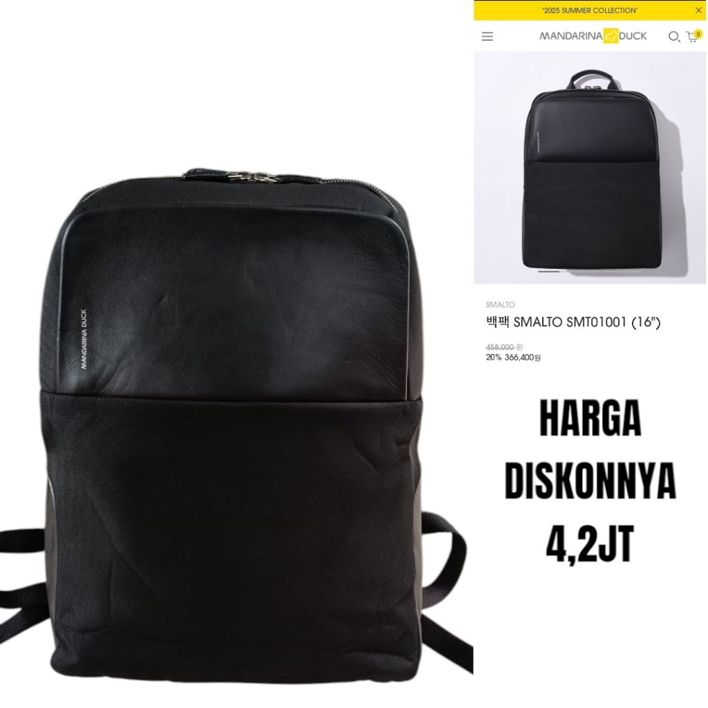 Mandarina Duck SMALTO Backpack Black Second