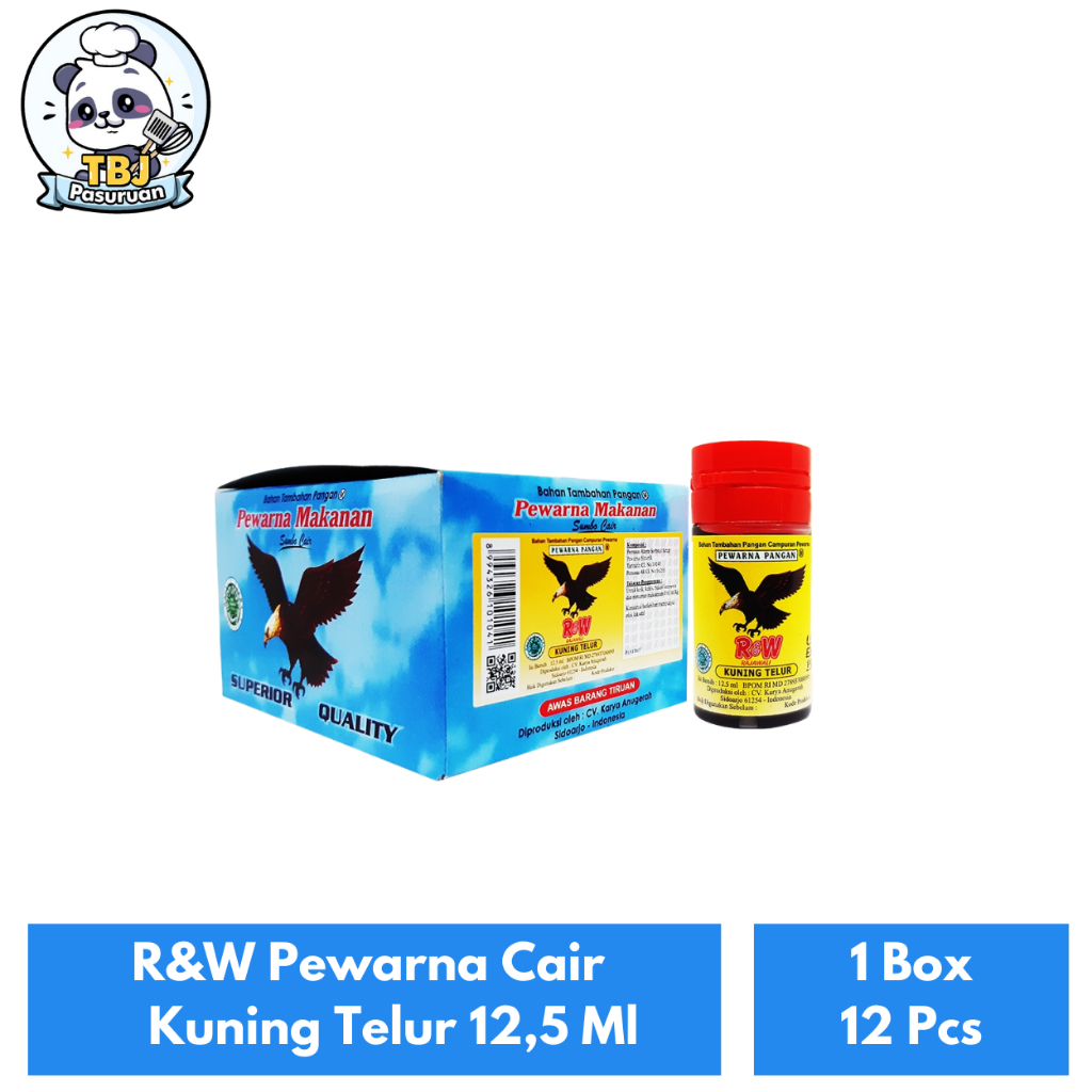 

R&W Pewarna Cair Kuning Telur 12,5 Ml Kemasan 1 Box Isi 12 Pcs