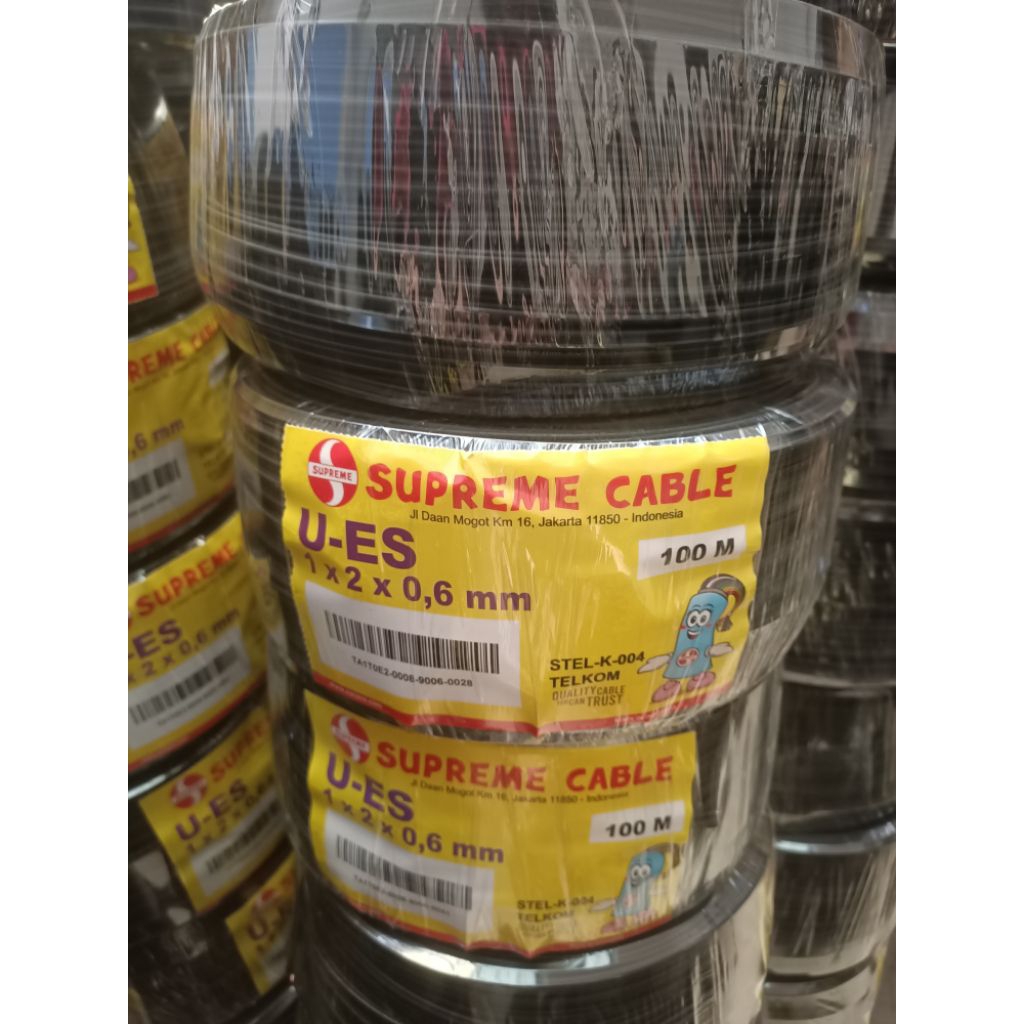 Kabel Dropwire Supreme 1 x 2 x 0.6 mm 100 mtr/kabel telpon outdoor