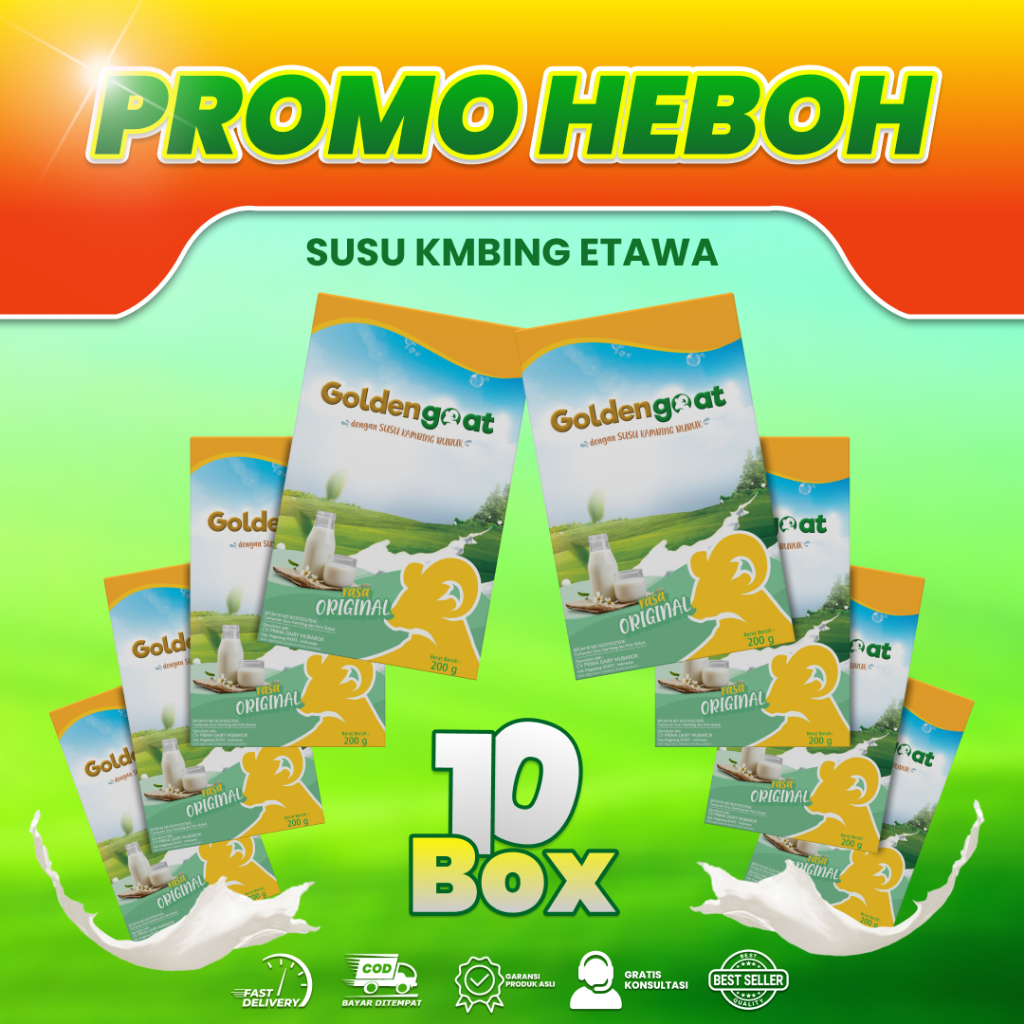 

Promo 10 Box Susu Kambing GoldenGoat – Cocok untuk Tulang, Sendi, dan Daya Tahan