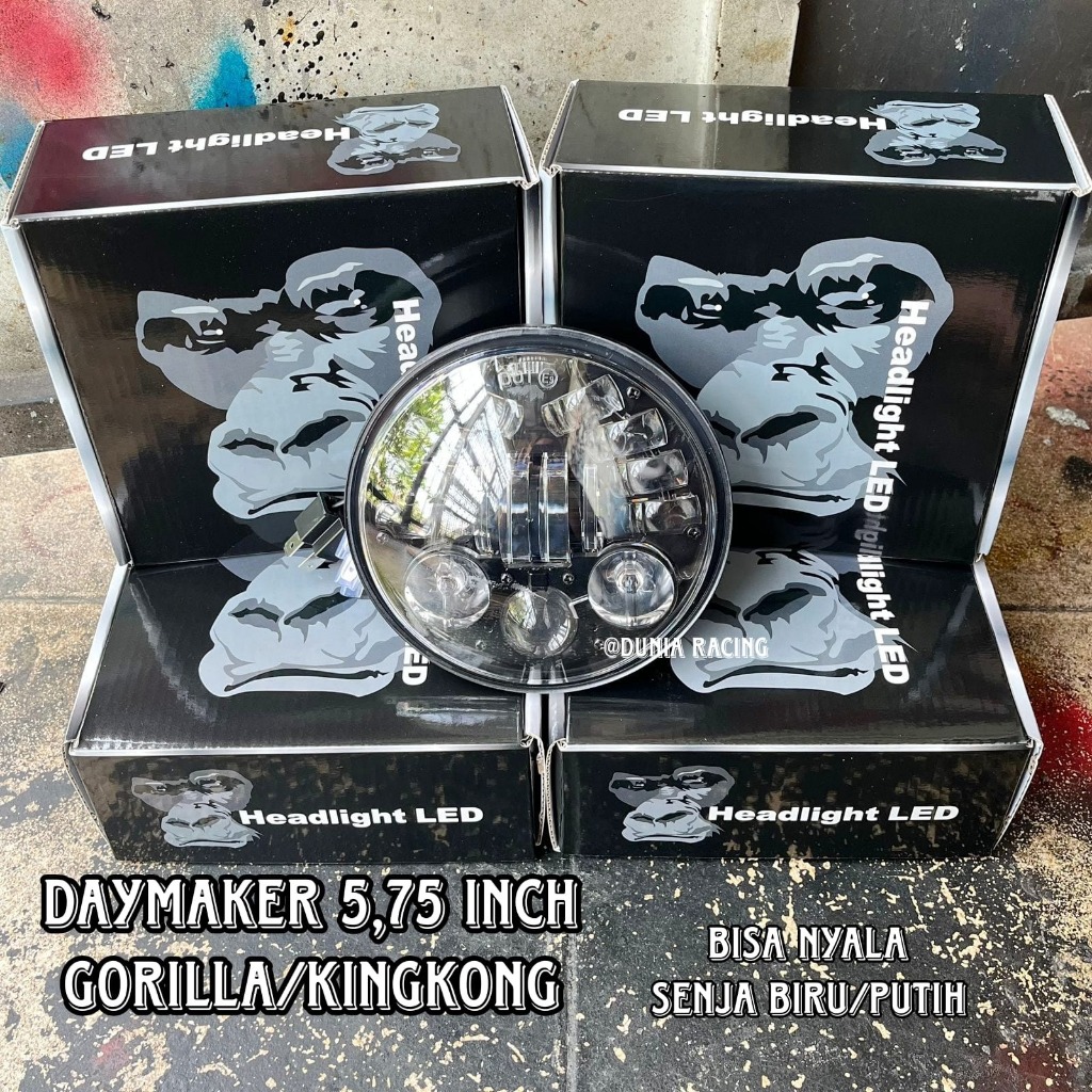 lampu daymaker 5,75 inch gorilla nyala senja biru putih berkualitas
