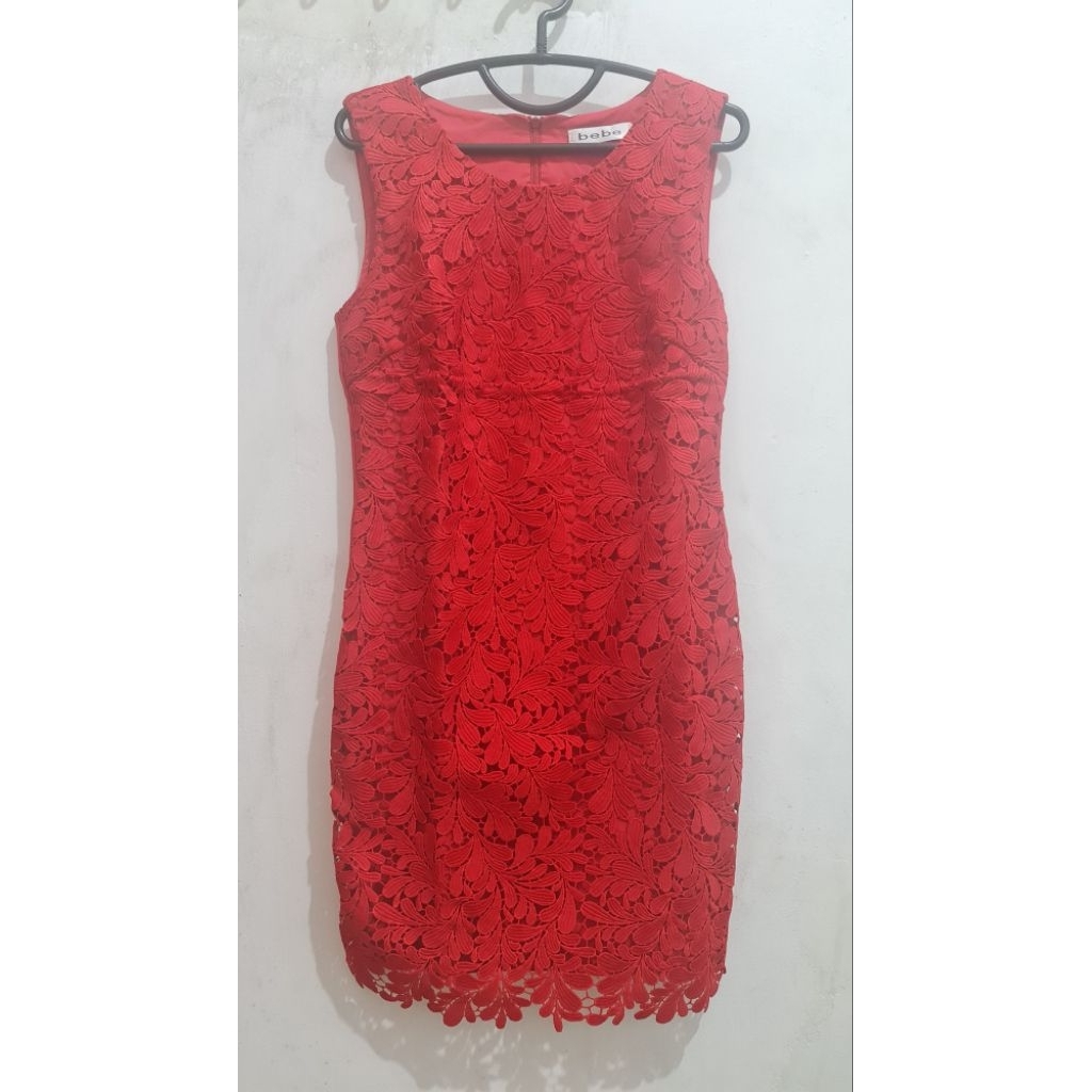 Dress Pesta Wanita Mini Dress Merah Dress Brukat Baju Pesta Wanita Merah