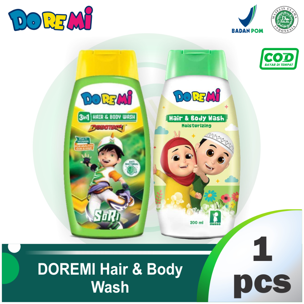 Doremi Hair & Body Wash Moisturizing 200ml - Sabun Cair