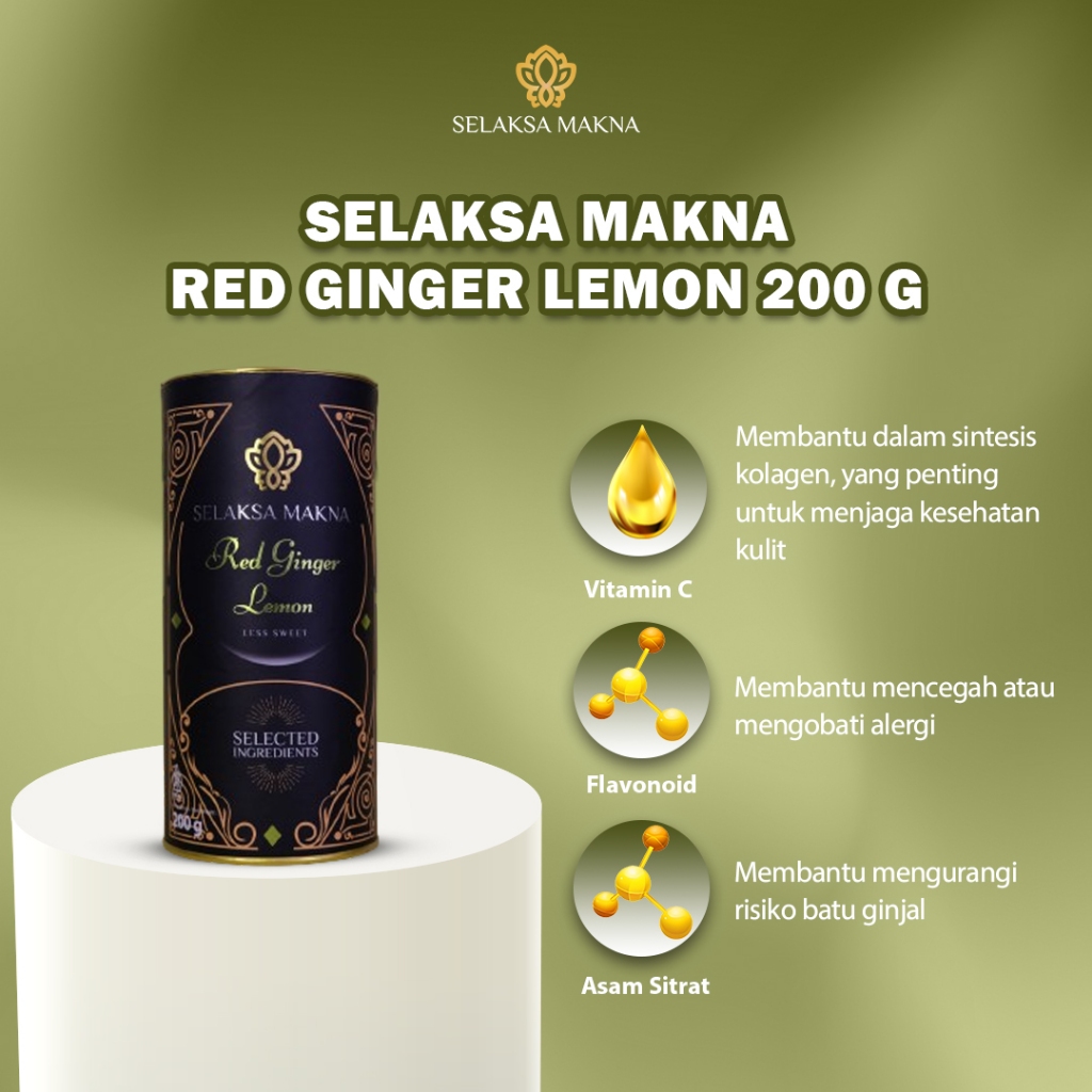 

Selaksa Makna Red Ginger with Lemon Can 200 Gram