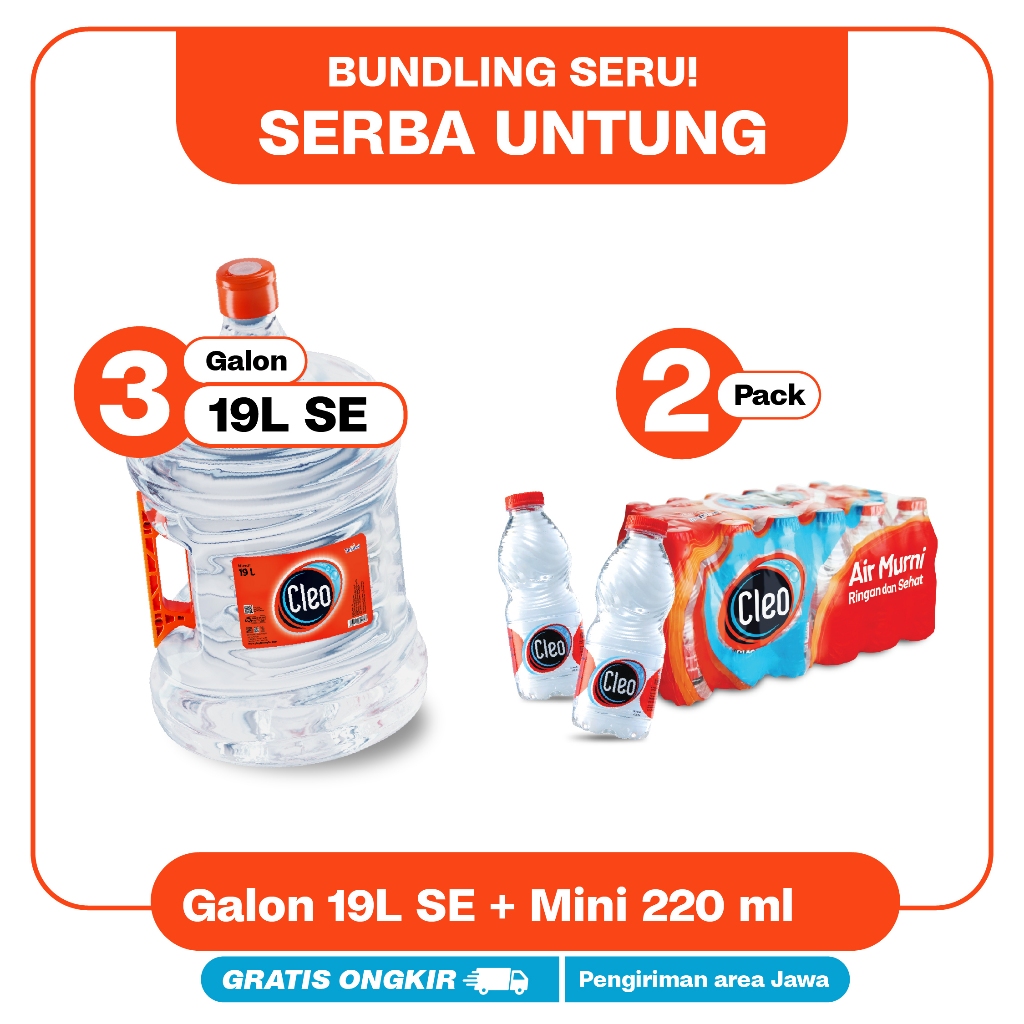 

Cleo Air Murni 3 Galon 19L SE + 220ml 2 packs