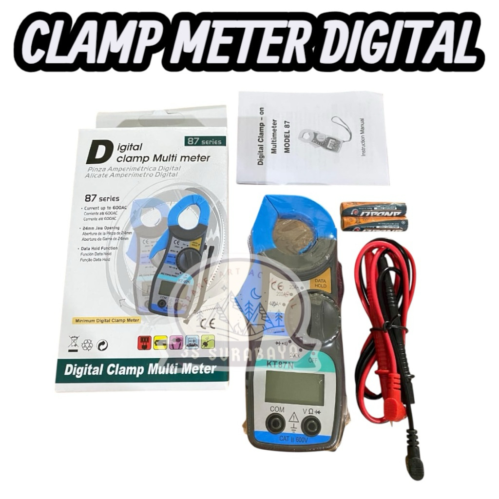 Clamp Meter Digital Klem Meter Universal Check Ampere Voltase Mobil kulkas Ac rumah (Baru/New)