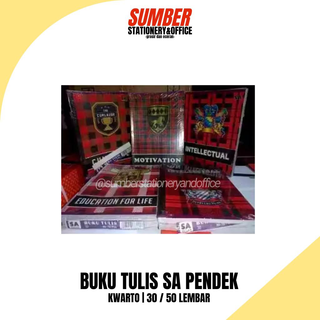 

Buku Tulis SA Pendek Kwarto isi 30/50 Lembar Campus/Kampus / Buku Tulis