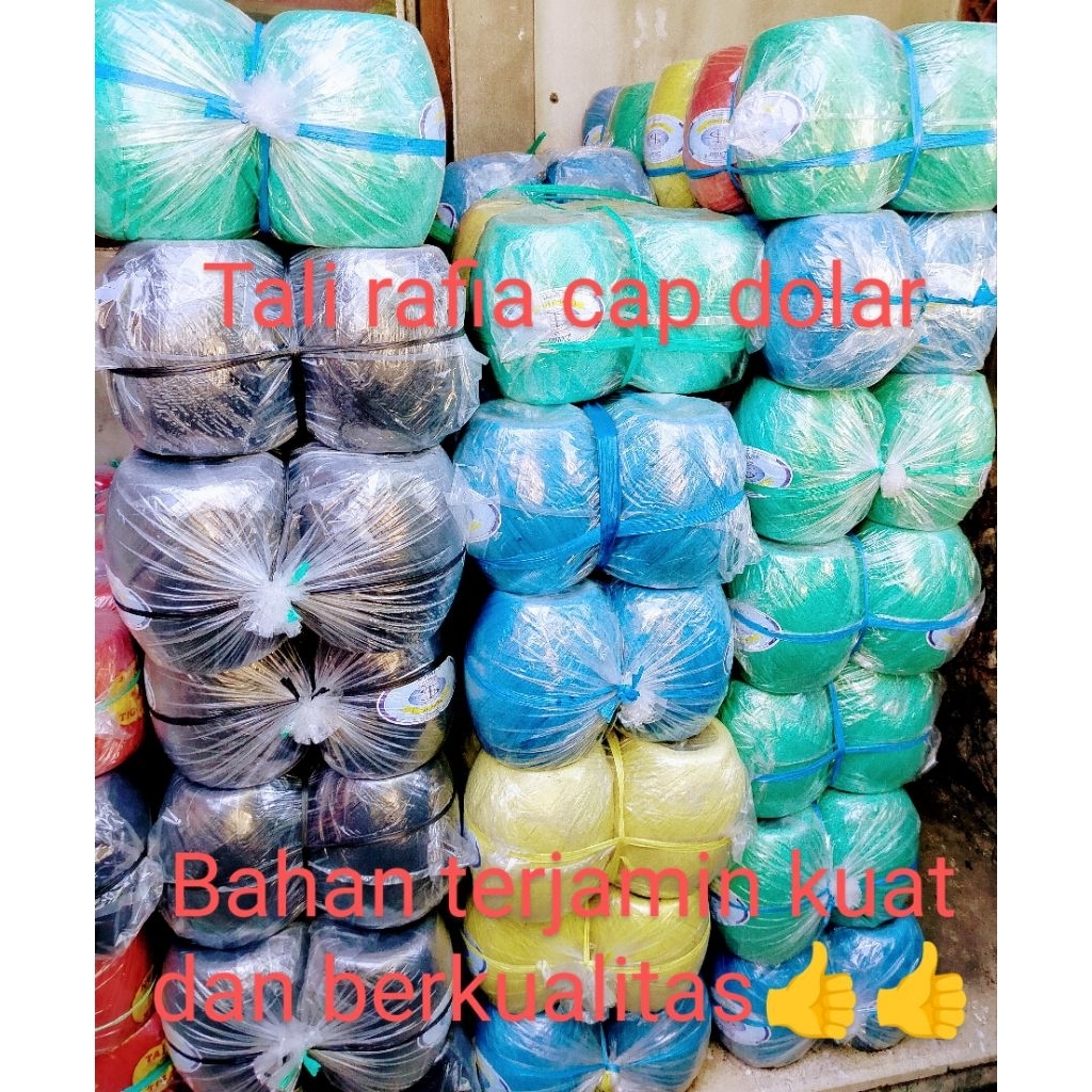 

Tali Rapia Cap Dolar banyak warna .merah,kuning.hijau.dan biru