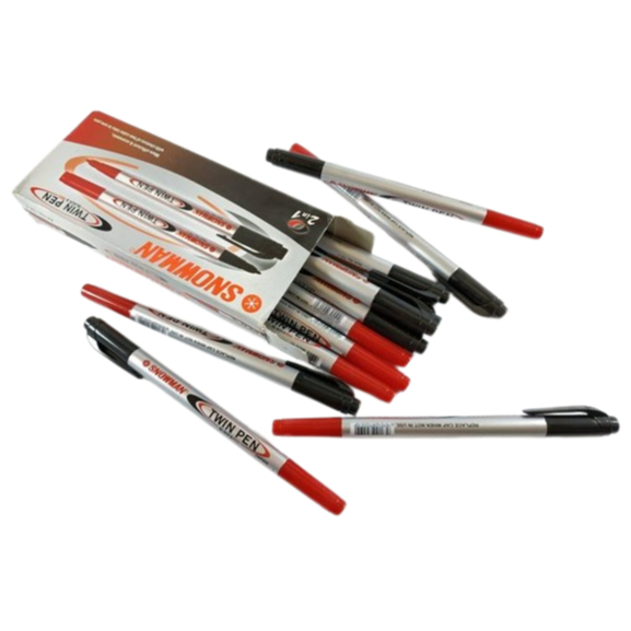 

Twinpen Snowman Warna Hitam Merah (PACK)