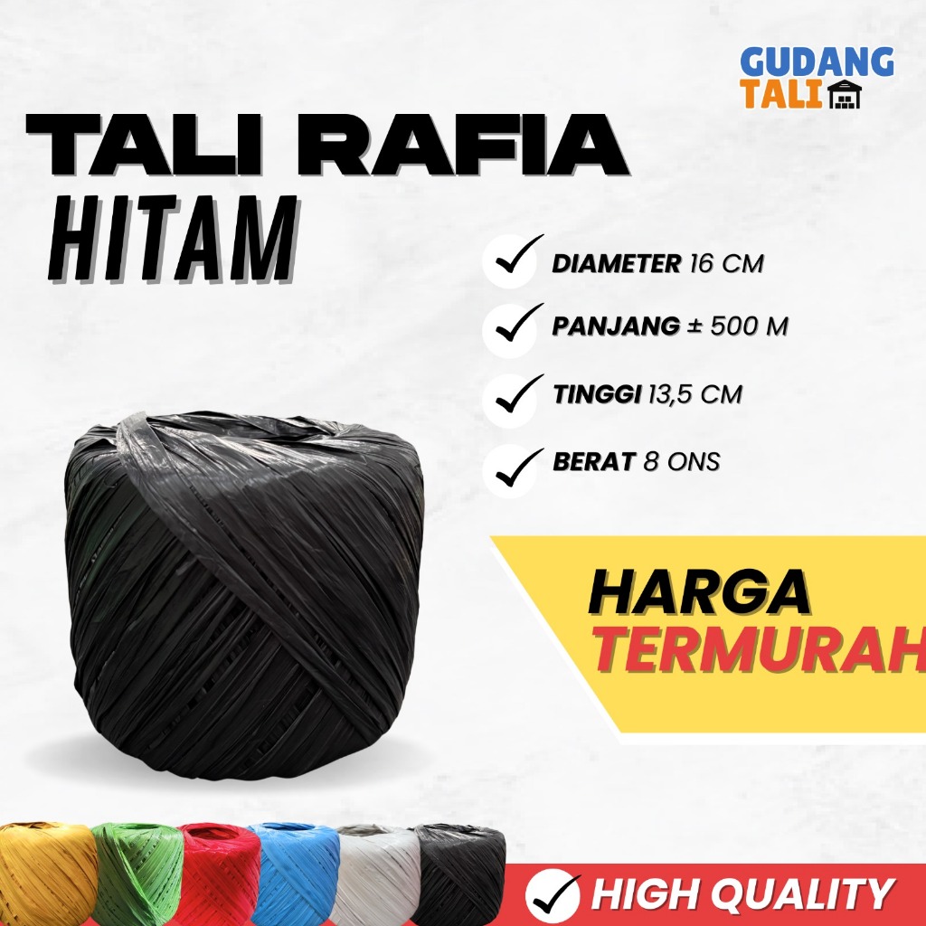 

Tali Rafia 8 ons Warna Hitam– Warna Mengkilap, Awet, dan Harga Hemat Merk Idola 530