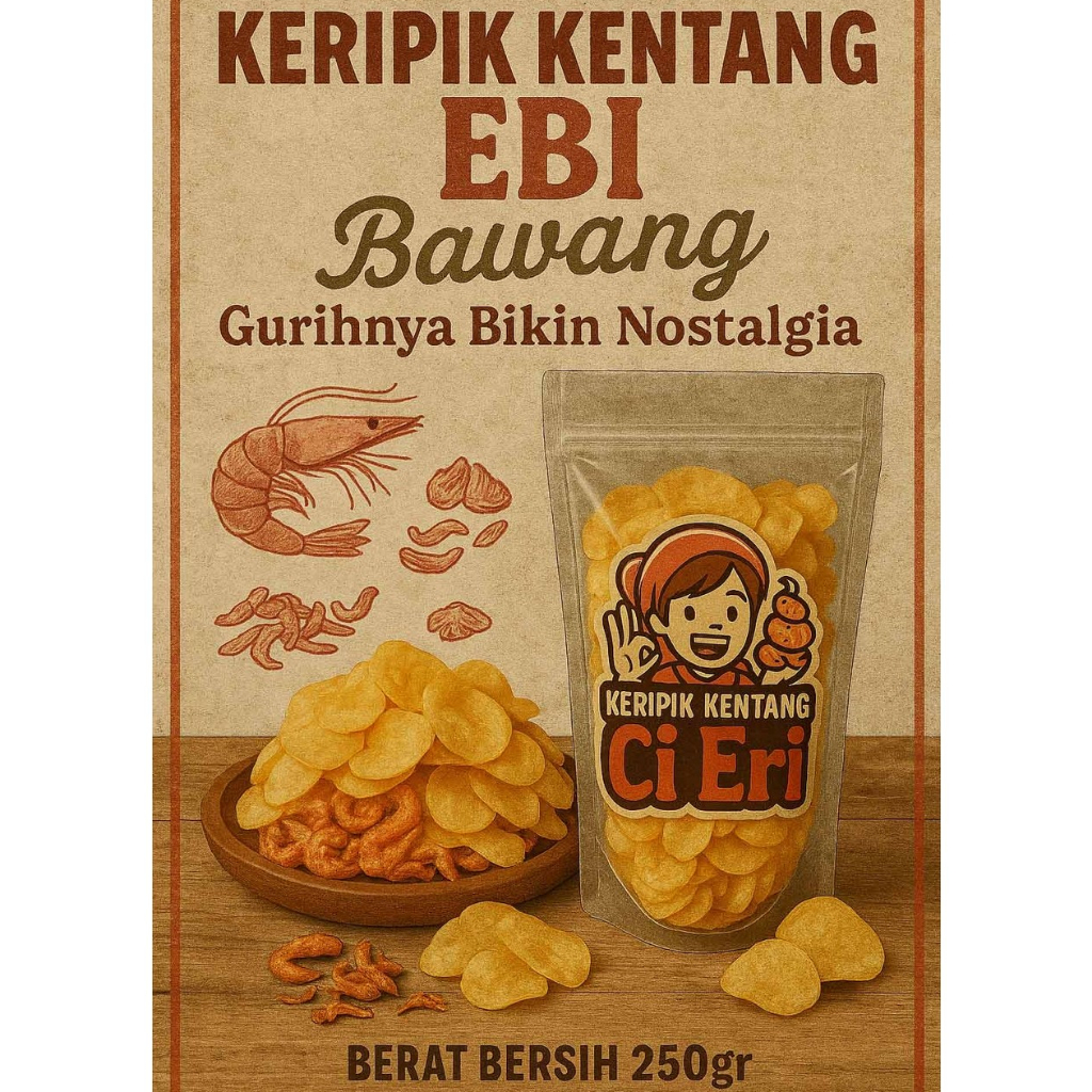 

Keripik Kentang Ebi Ci Eri – Camilan Harum Ebi Rasa Khas Indonesia