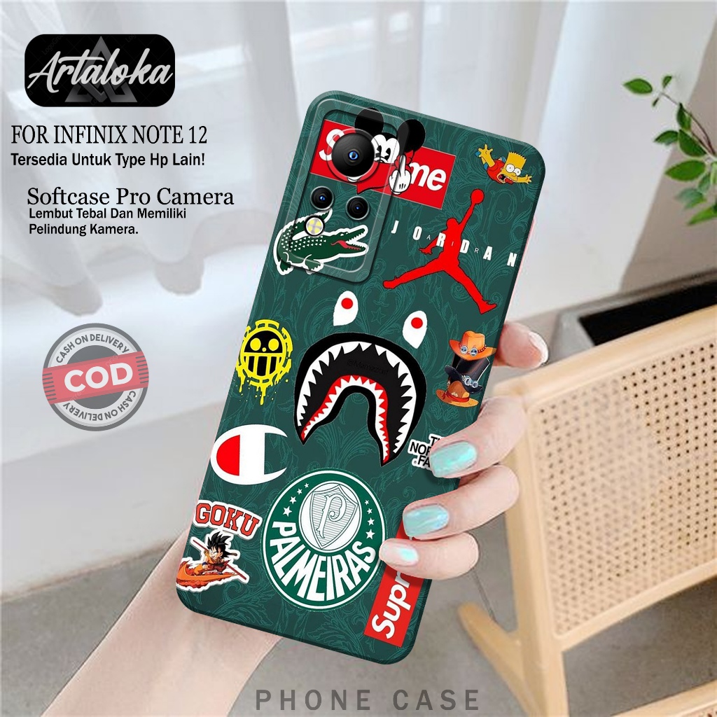 Case Hp Infinix Note 12 Fashion Case Branded Softcase Infinix Note 12 Silikon TPU Pro Camera Casing 