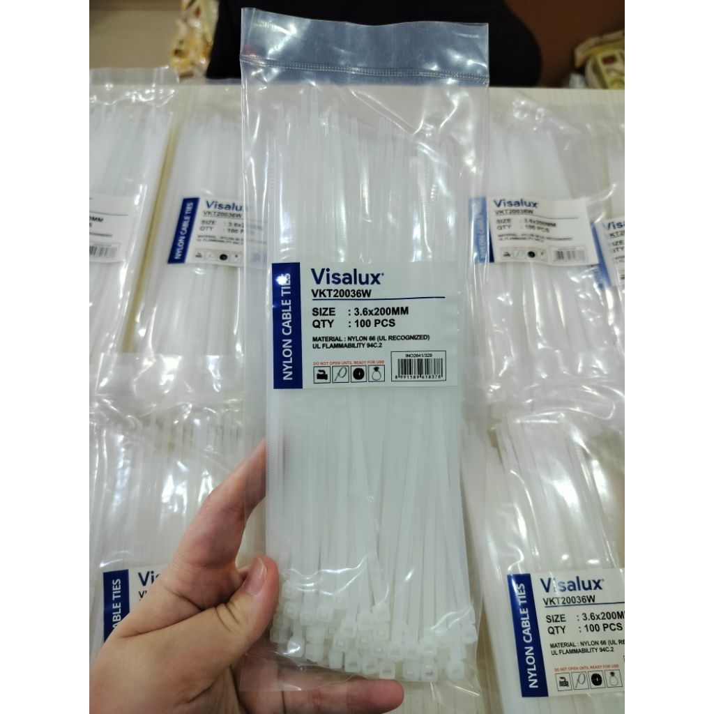 

Kabel Ties Visalux 3.6 X 200 MM Putih (1 pak isi 100)