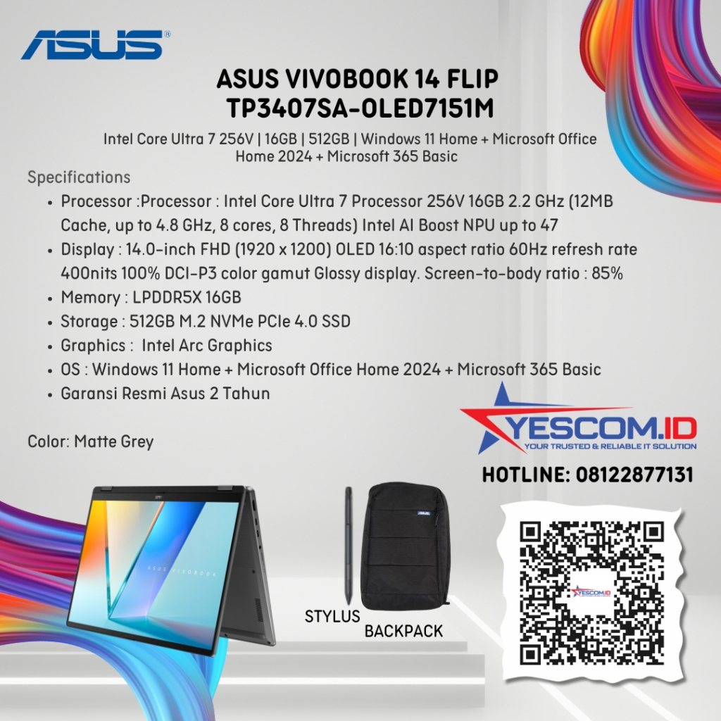 Asus Vivobook 14 Flip TP3407SA-OLED7151M