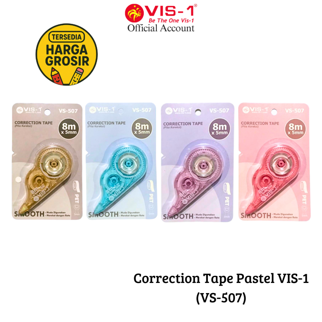 

VIS-1 Correction Tape kode VS-507 Pastel / Tip-ex / Stipo Kertas