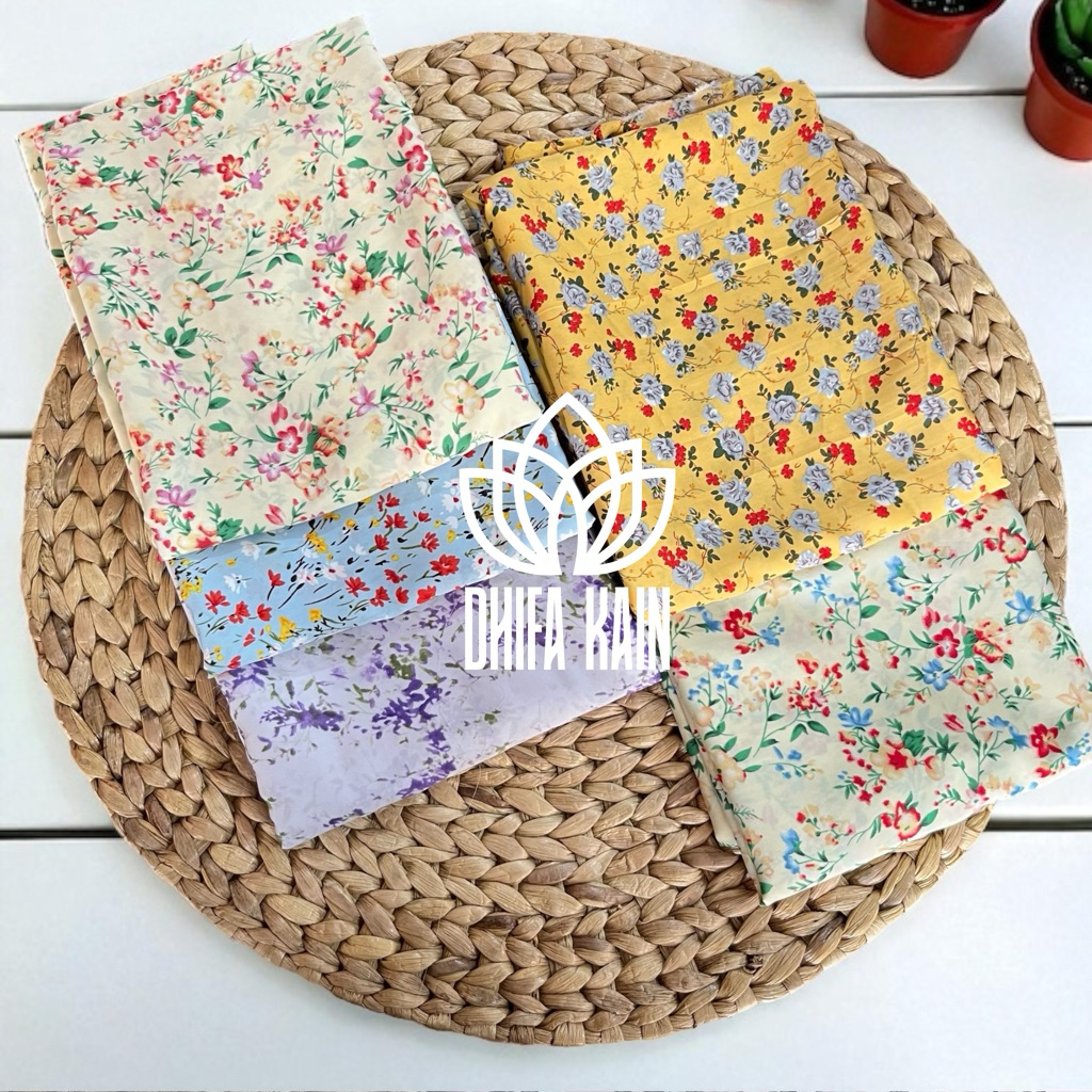 kain silk premium motif bunga  /kain satin silk motif bunga