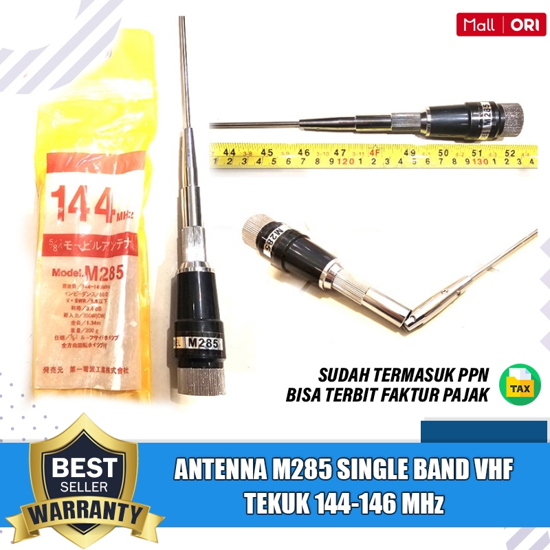 Antena M285 Singleband VHF 144-146Mhz Tekuk Lurus Antenna Radio Rig Ht M285 M-285 M 285 Model Tekuk 