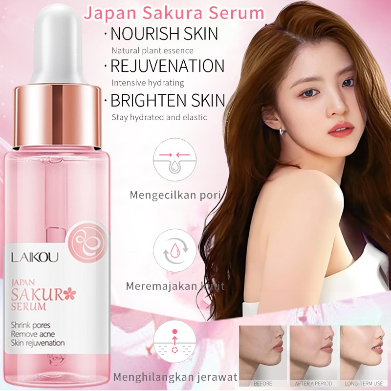 LAIKOU Serum Wajah Cherry Blossom Menghilangkan Bintik Hitam Kerutan Memutihkan / Laikou Serum