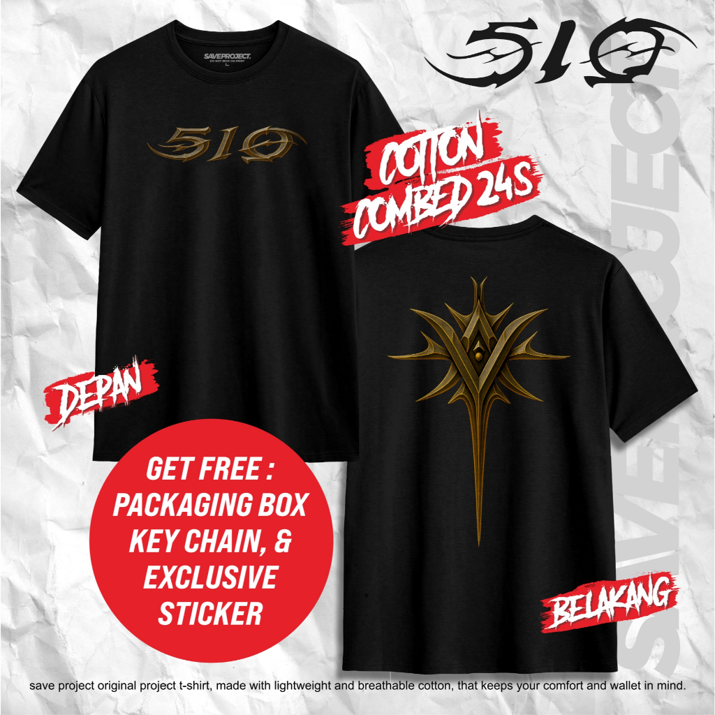 SAVE. Project | Kaos Band 510 "BRONZE" | 510 Metal Band T-Shirt | 510 Merch | Kaos Distro Kaos Band