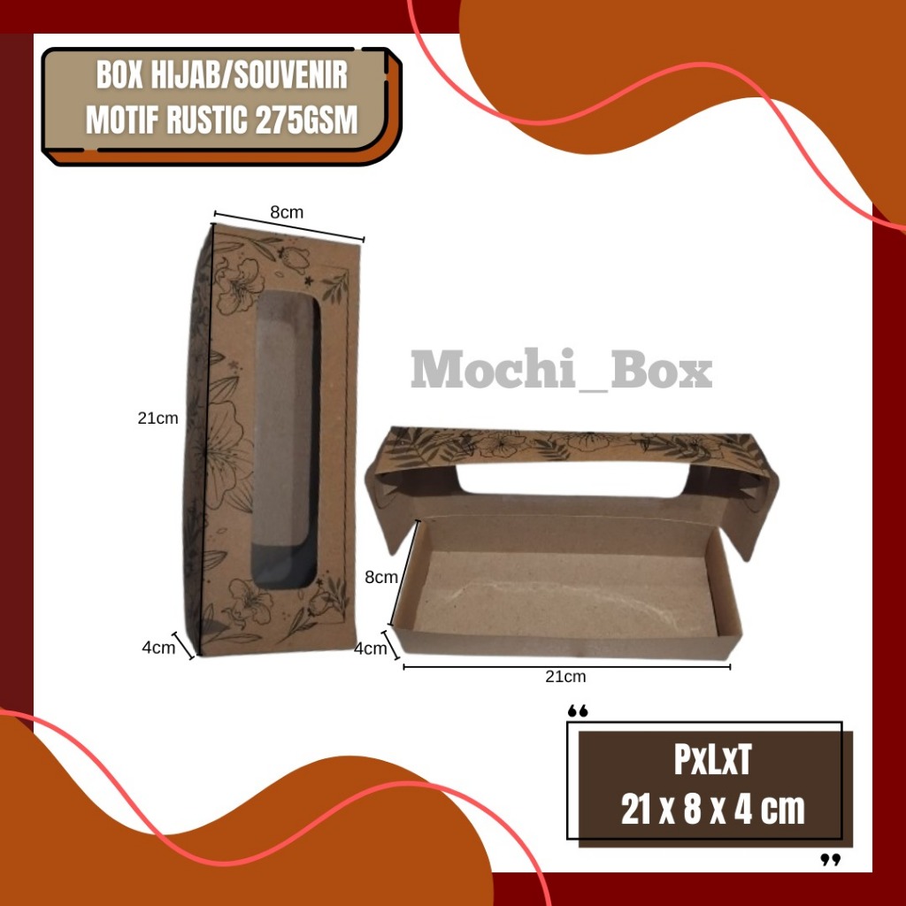 

Box Hijab/Hampers Hijab Rustic Coklat Motif Uk.21x8x4cm