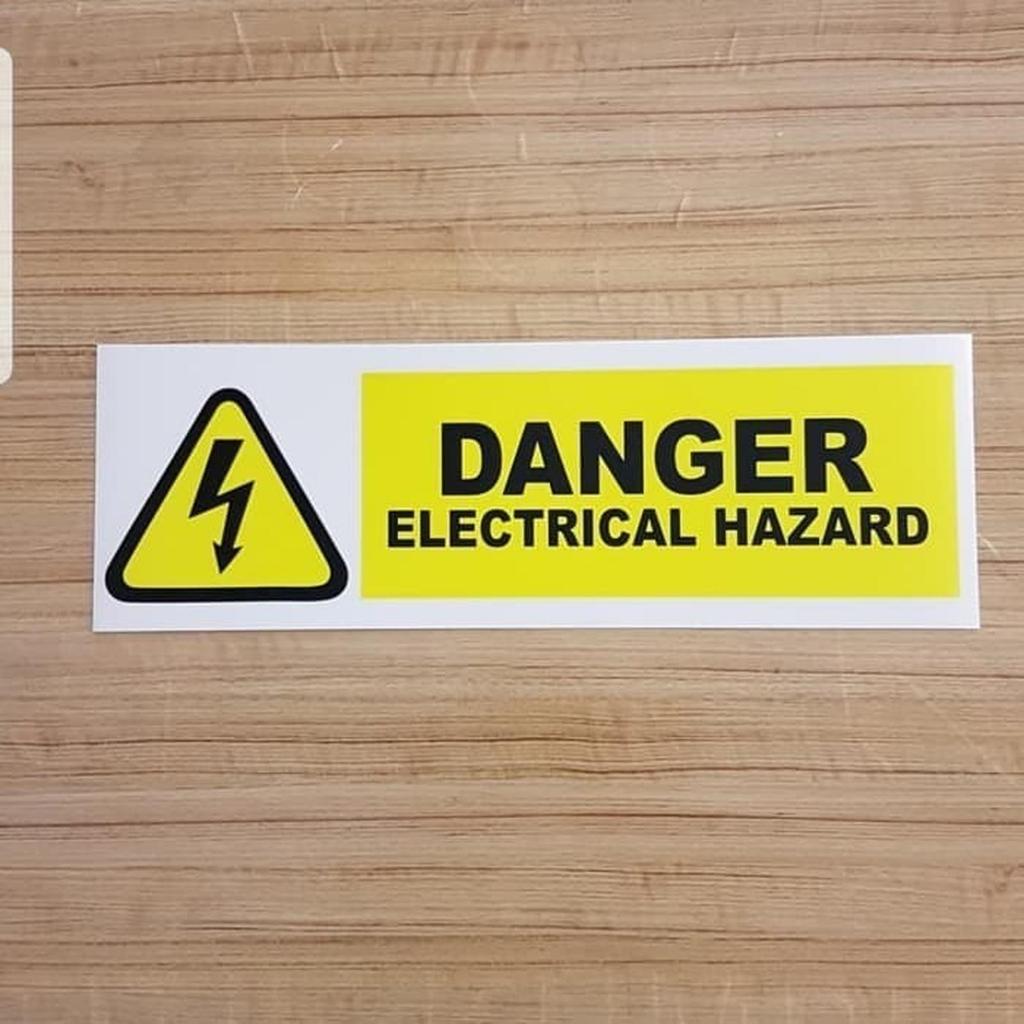 

rambu stiker danger electrical hazard / stiker sign bahaya listrik - Kuning, 20x5