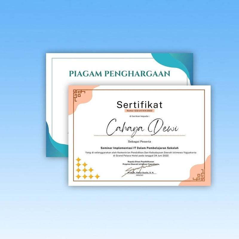 

PRINT SERTIFIKAT PENGHARGAAN CUSTOM bahan concord/ sertifikat A4 / sertifikat A5 / kertas sertifikat / kertas concord / concord / konkord / kertas piagam / desain BEBAS