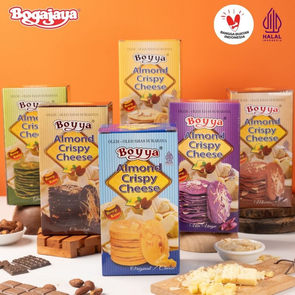 

BOGAJAYA Kue Kering ALMOND CRISPY CHEESE BOYYA 140Gr Banyak Rasa Oleh Oleh Surabaya