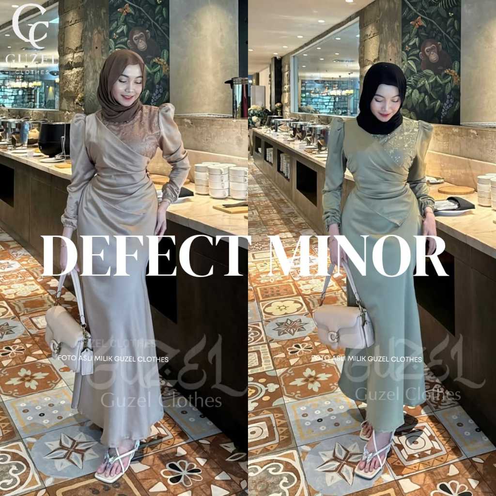 DEFECT MINOR ELISA Dress byGuzel Satin Silk Premium Wanita Kondangan Gaun Lebaran Bridesmaid Wedding