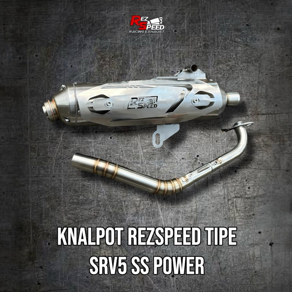 Knalpot Rez Speed Tipe SRV5 SS Power Standar Racing Full Stainless untuk Vario Beat Scoopy Aerox 155