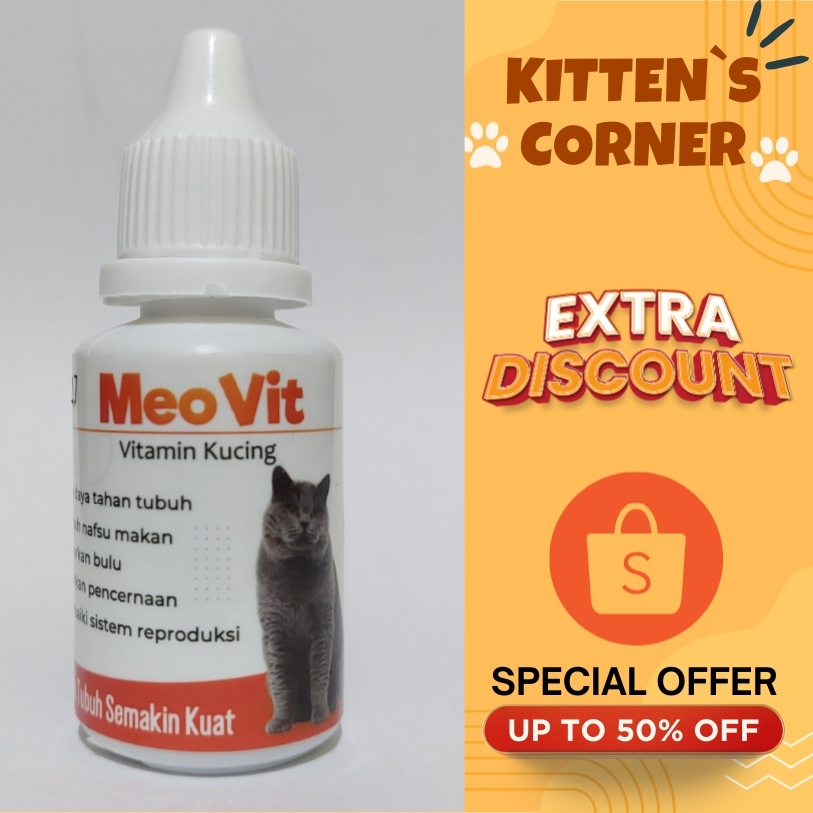MeoVit Vitamin Bulu Kucing Obat Gemuk Penggemuk Nafsu Makan Kucing dll / Vitamin Penafsu Makan Kucin
