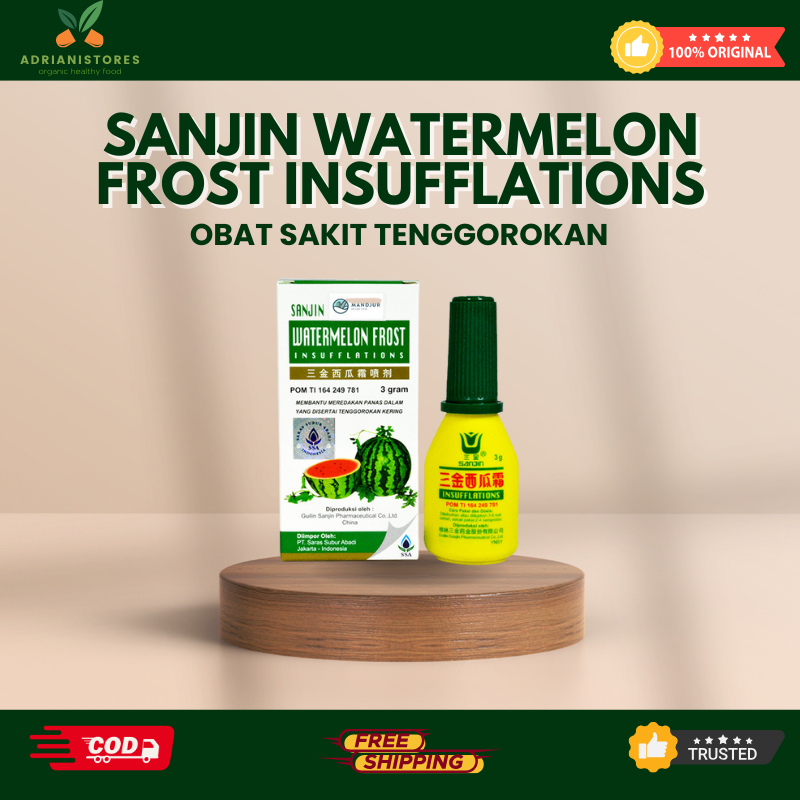 Sanjin Watermelon Frost Insufflations – Obat Herbal Sariawan, Radang Tenggorokan, Panas Dalam – Pere