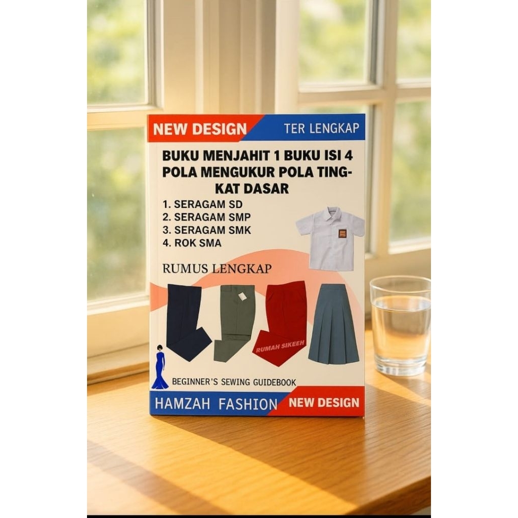 Buku menjahit 1 Buku isi 4 pola Mengukur pola tingkat dasar