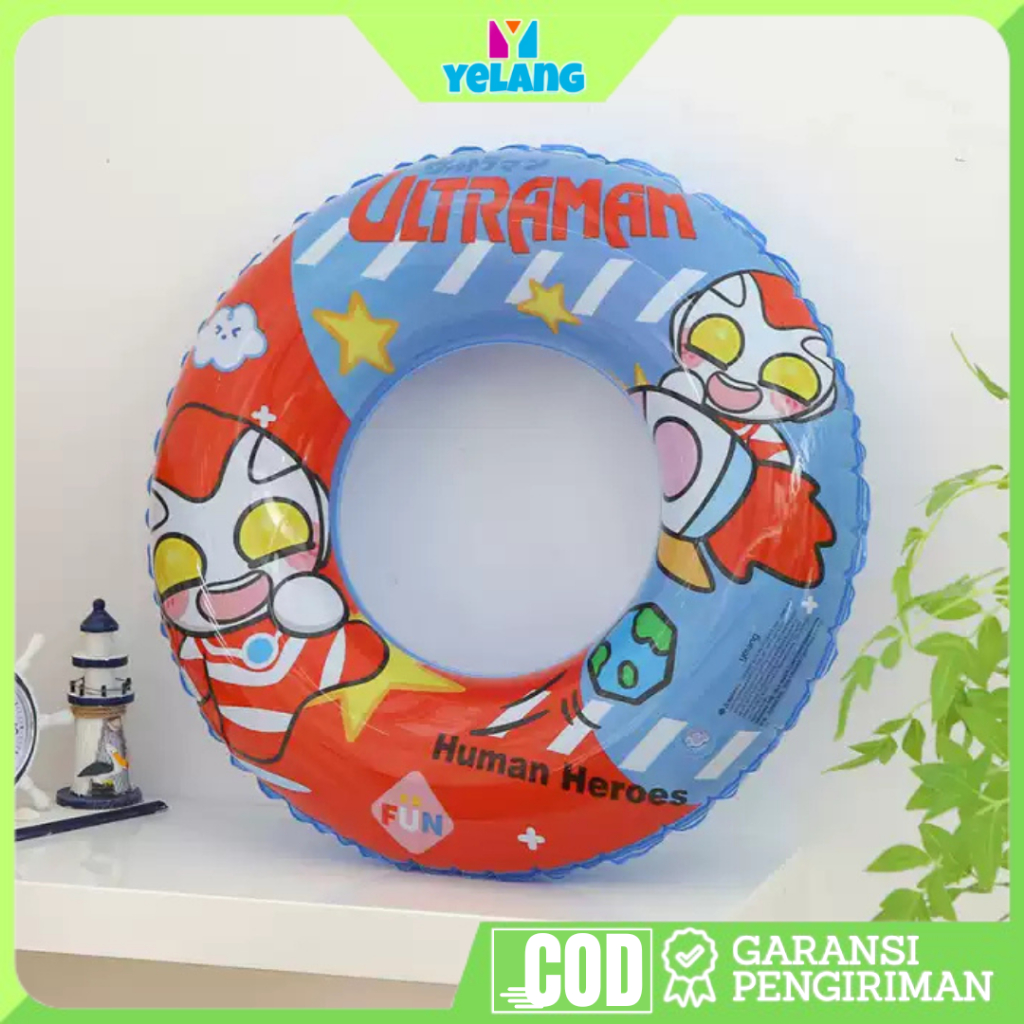 Pelampung Renang Anak Ban Renang Anak 2 Tahun Pelampung Renang Ring Motif Ultramen  60cm 80cm
