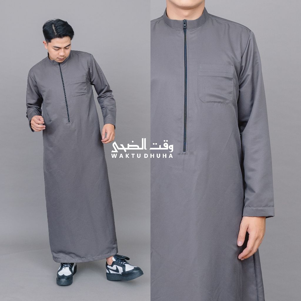 Promo Waktu Dhuha - Gamis Cowok Lengan Panjang Model Resleting Terbaru