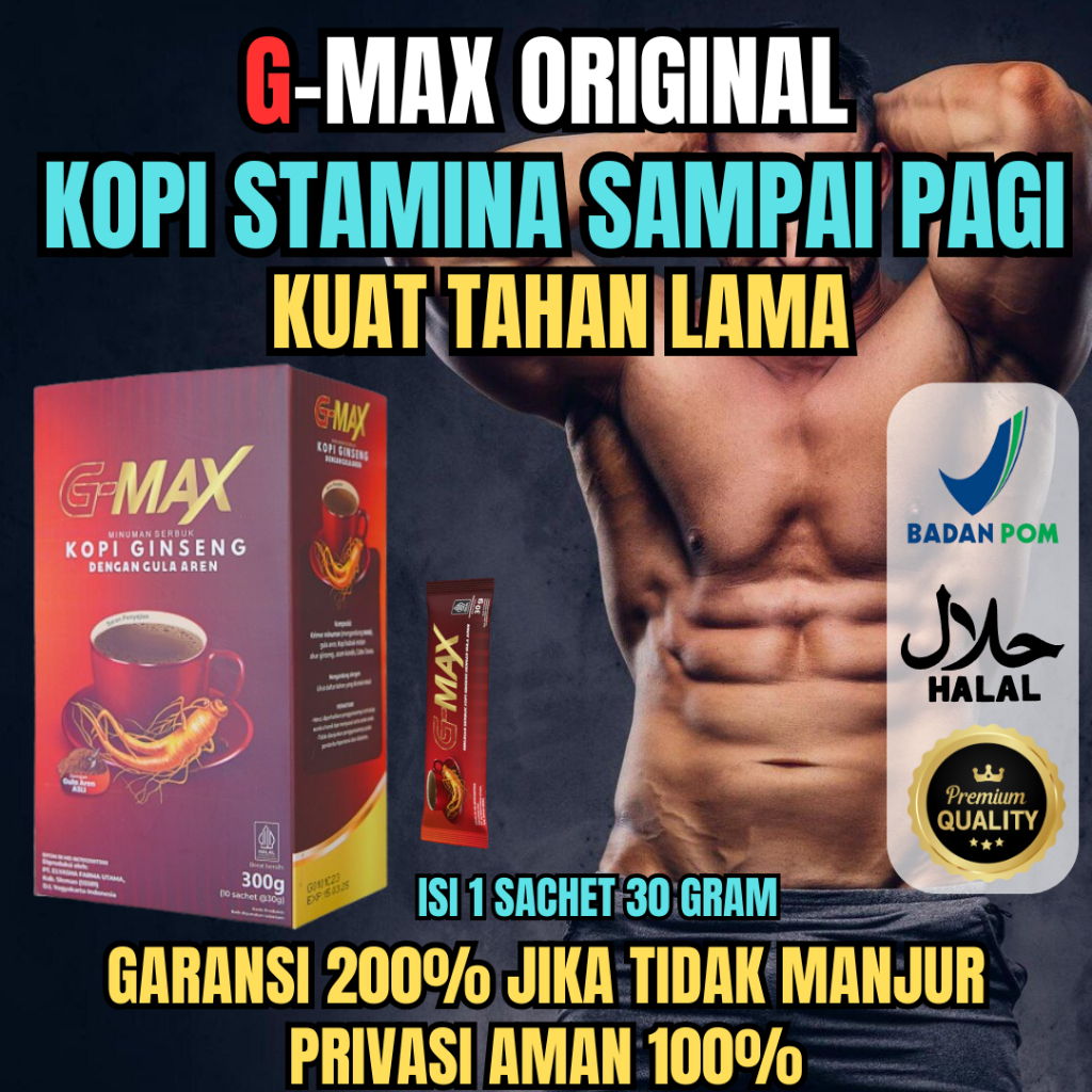 

Promo Kopi Gmax Penambah Stamina Pria Kuat Tahan Lama Bpom