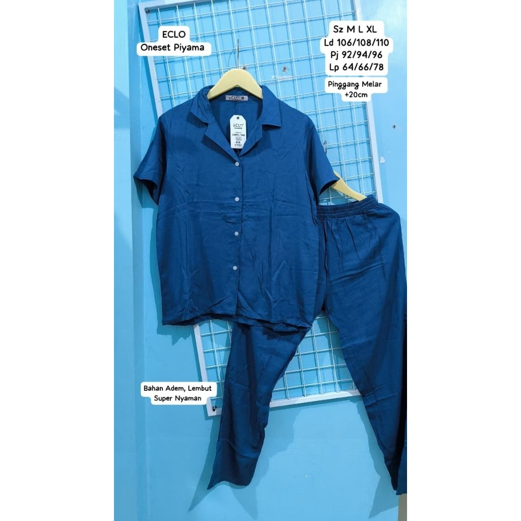 ONESET / SETELAN PIYAMA CELANA PANJANG WANITA / BAJU TIDUR WANITA ECLO BRANDED MATAHARI NRY008