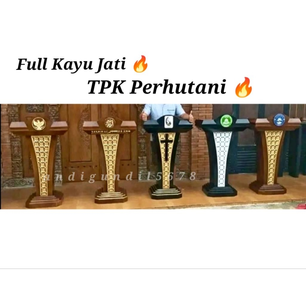 Mimbar Podium Gratis Nama + Logo Mimbar Podium Jati Mimbar Podium Mimbar Masjid Full Kayu Jati