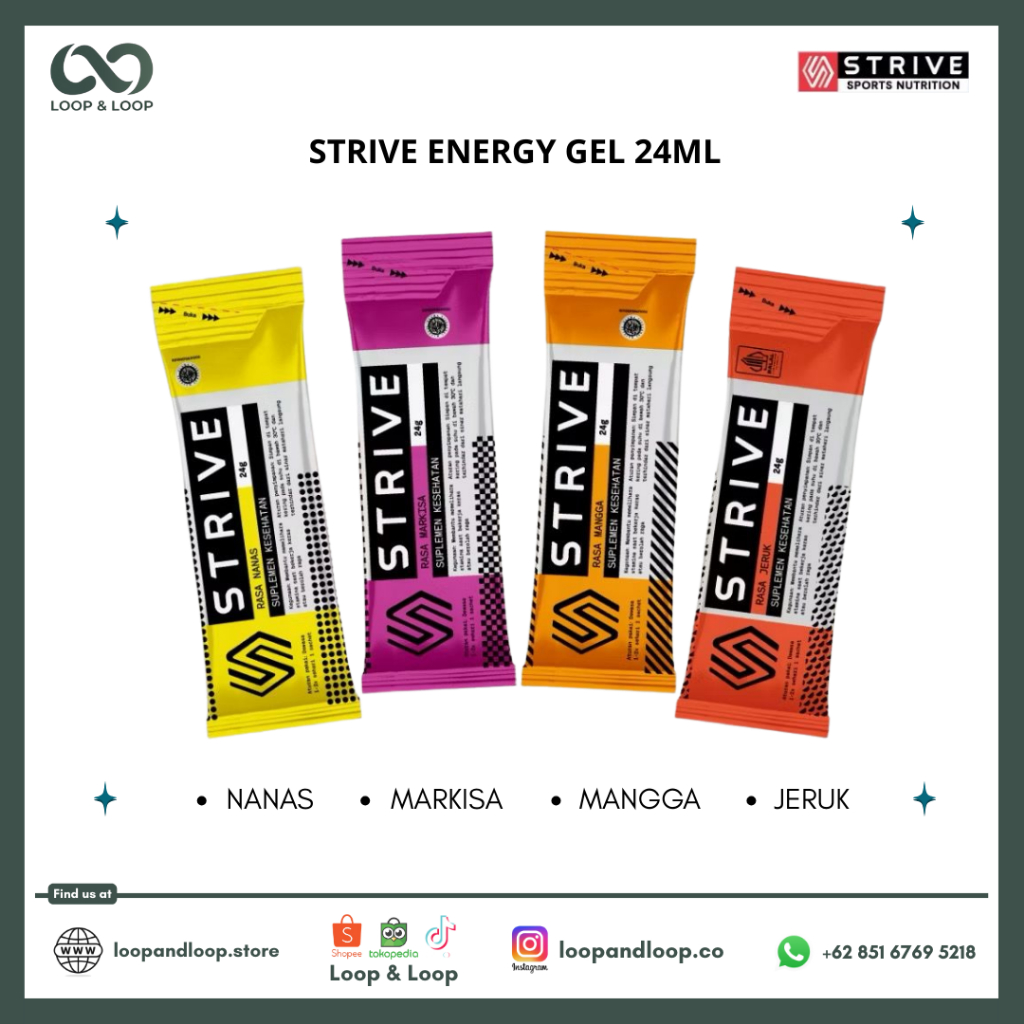 

STRIVE - Strive Energy Gel Sachet 24 gram Energy Booster / Energy Gel / Strive Energy Gel