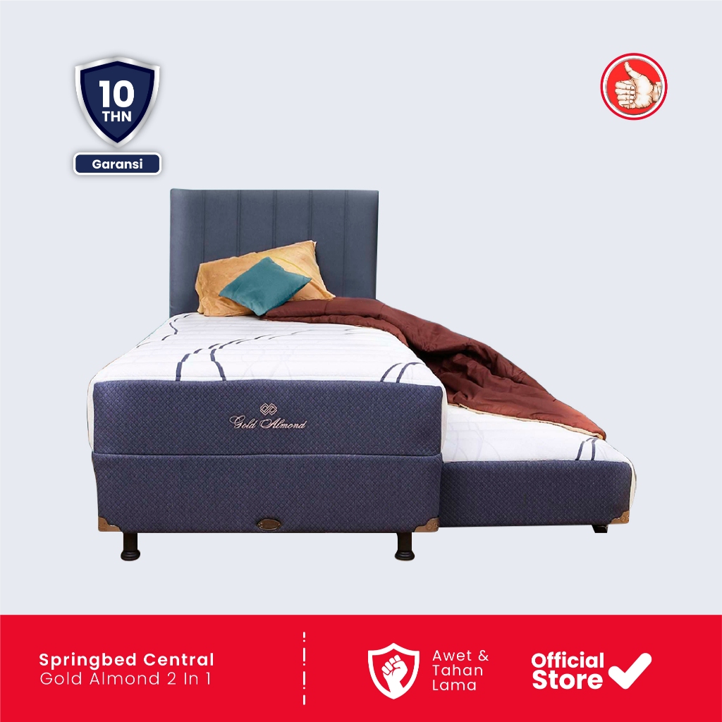 JEMPOL FURNITURE || KASUR SPRINGBED SORONG 2IN1 CENTRAL GOLD ALMOND