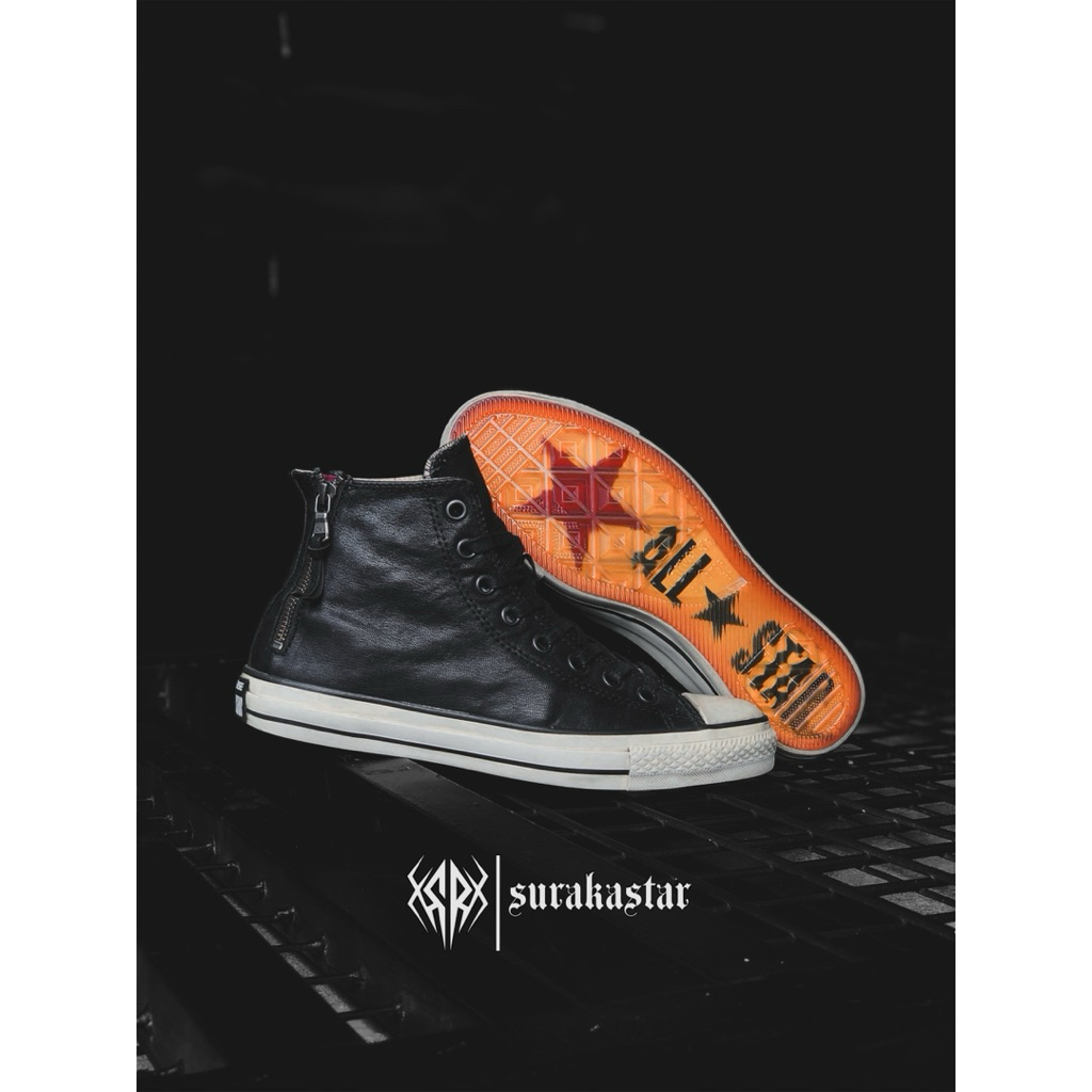 CONVERSE JOHN VARVATOS DOUBLE HEEL ZIP LEATHER BLACK