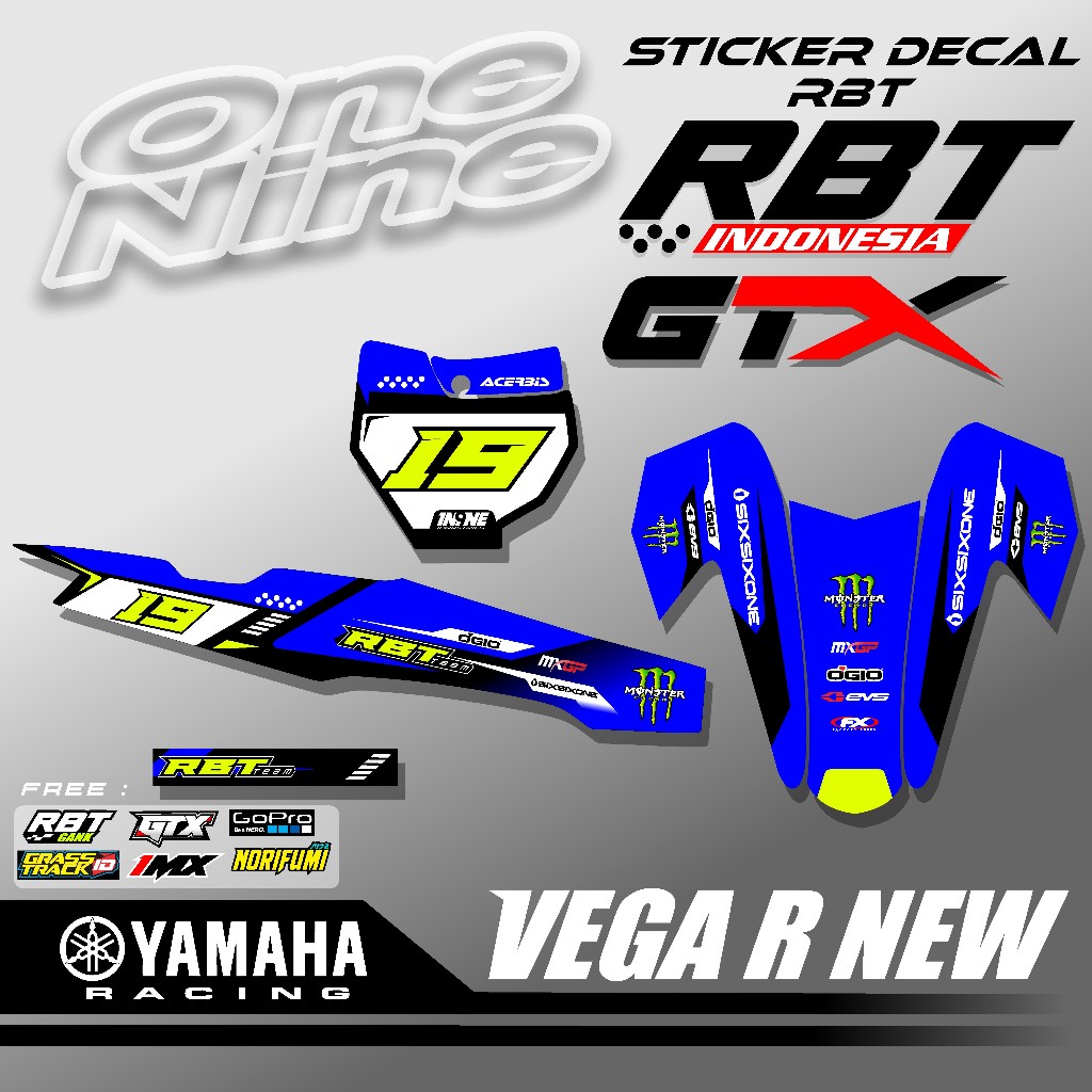 Decal Stiker Bebek Modif Trail RBT GTX Vega R New Full Body Modif Supermoto KTM OneNine Sticker X05