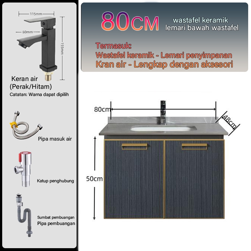 kabinet wastafel cuci tangan（60cm-80cm）kabinet wastafel aluminium-wastafel portable keramik-lemari b