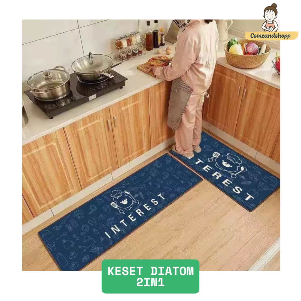 Keset Dapur 2 in 1 / Keset Dapur Minimalis / Anti Slip/ Karpet Kitchen Matras Kasur (DIATOM) - SHENA