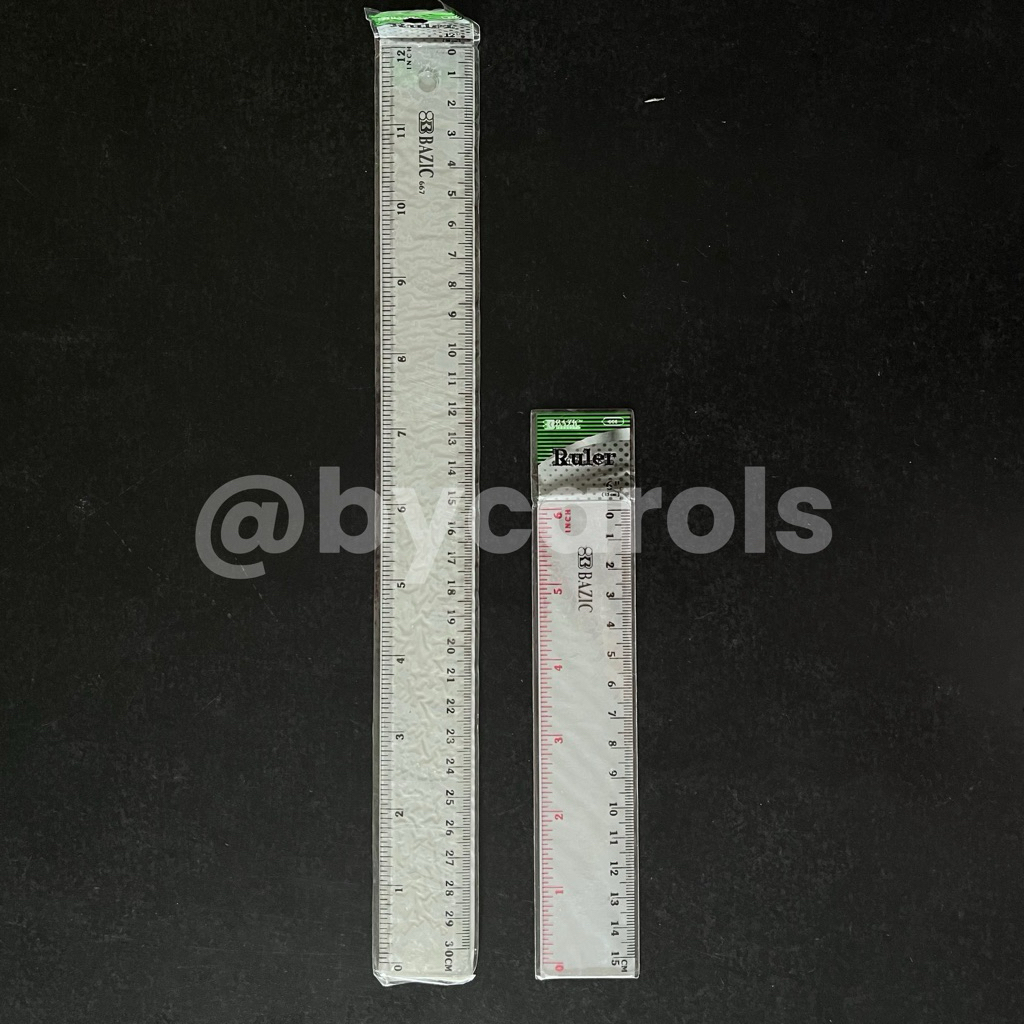 

PENGGARIS PLASTIK TRANSPARAN BAZIC RULER 15 CM 30 CM