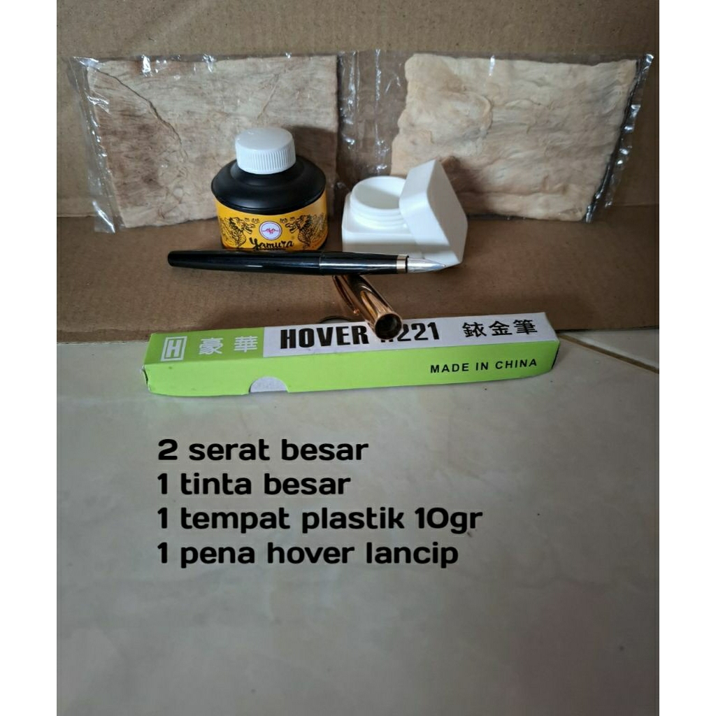 satu set paket hemat peralatan menulis lengkap Pena tutul pena celup lugot lafadz qalam kalam pentul