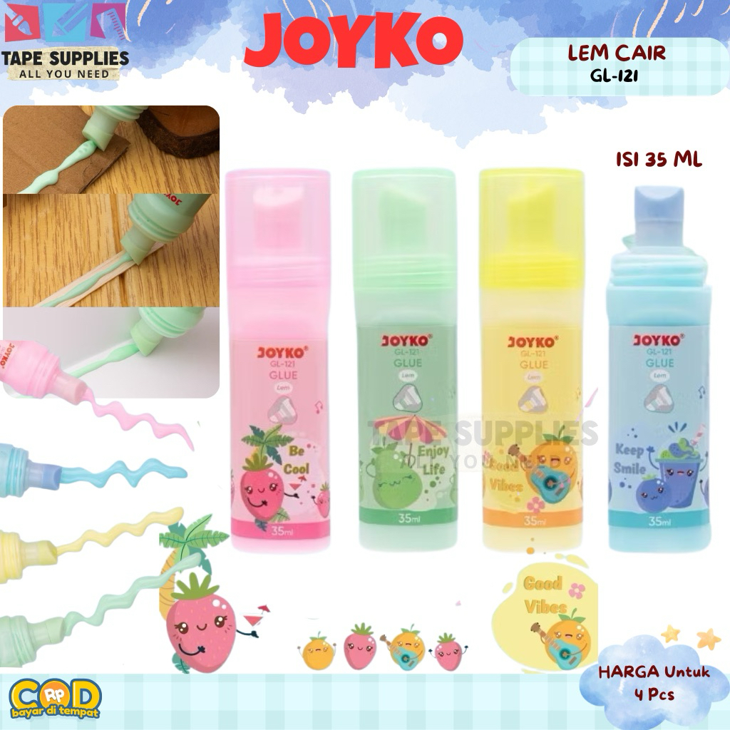

(DAPAT 4) Lem Cair Warna GL-121 White Liquid Glue KERTAS & KARTON Aman Untuk Anak / Lem Anak Sekolah