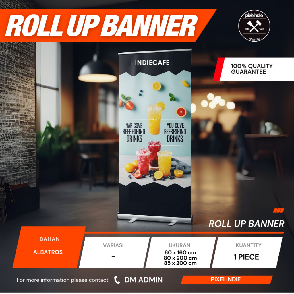 

CETAK ROLL UP BANNER PREMIUM | RANGKA KOKOH & PORTABEL