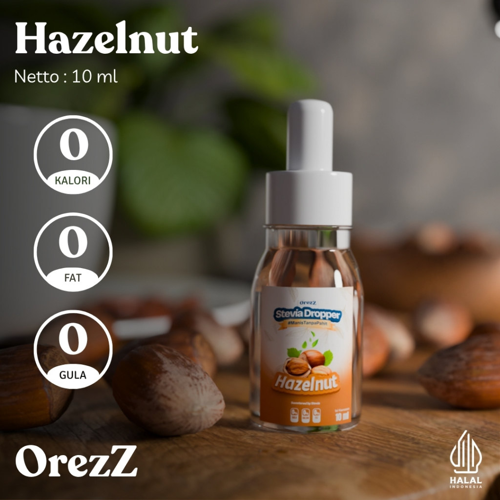 

Stevia OREZZ Sweetener Dropper Tetes SUGAR FREE 10 ml Rasa Hazelnut Pemanis Alami Pengganti Gula 0 Kalori 0 Gula