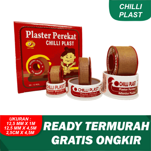 PLESTER ROLL KAIN HANSAPLAST CHILLI PLAST UKURAN 12,5CM 2,5CM PLESTER KAIN 4M JUMBO TERMURAH 